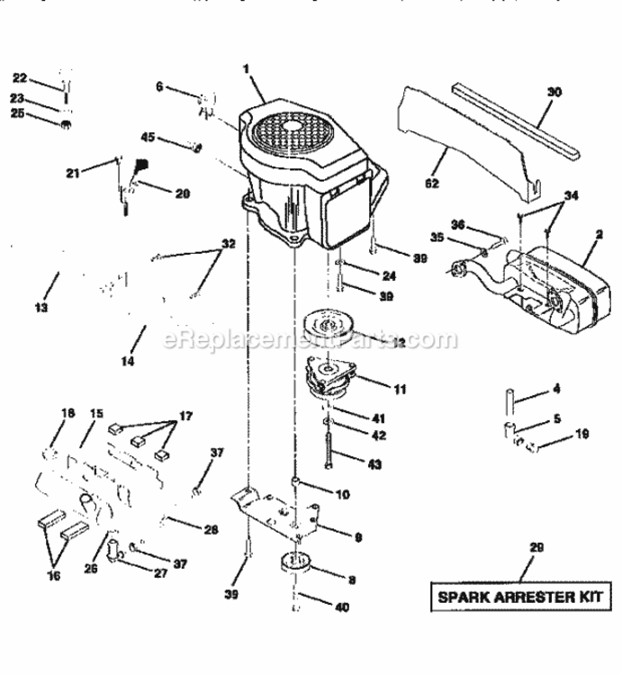 Page E Diagram and Parts List for 917258861  Craftsman Lawn Tractor