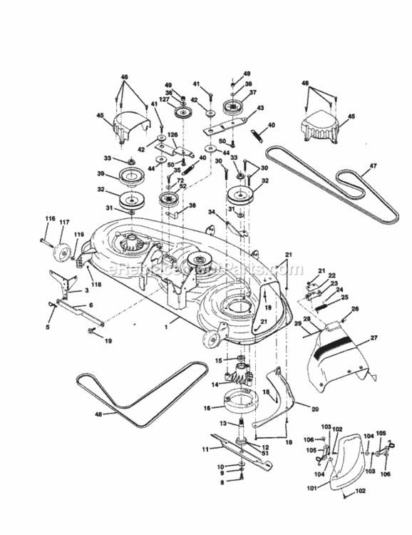 Page J Diagram and Parts List for 917258862  Craftsman Lawn Tractor