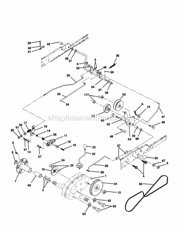 Page C Diagram and Parts List for 917258862  Craftsman Lawn Tractor