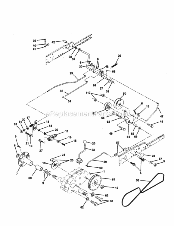 Page C Diagram and Parts List for 917258863  Craftsman Lawn Tractor