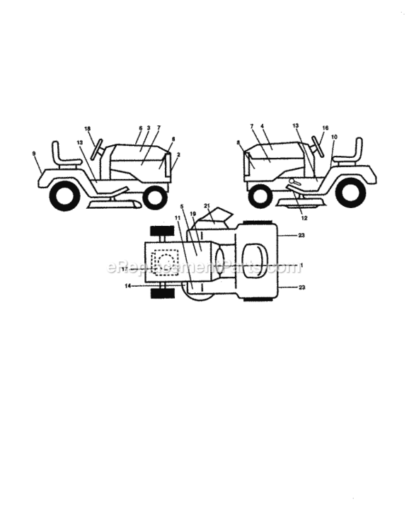 Page G Diagram and Parts List for 917258863  Craftsman Lawn Tractor