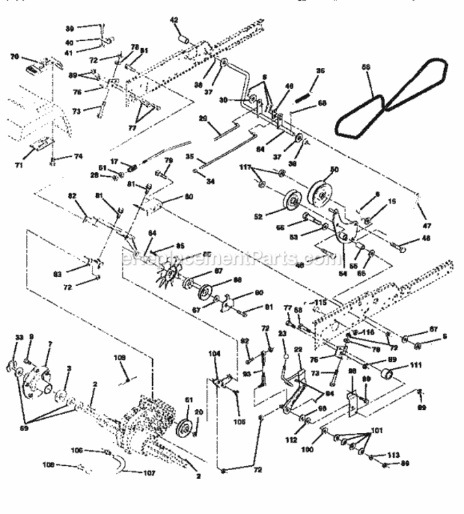 Page C Diagram and Parts List for 917258871  Craftsman Lawn Tractor