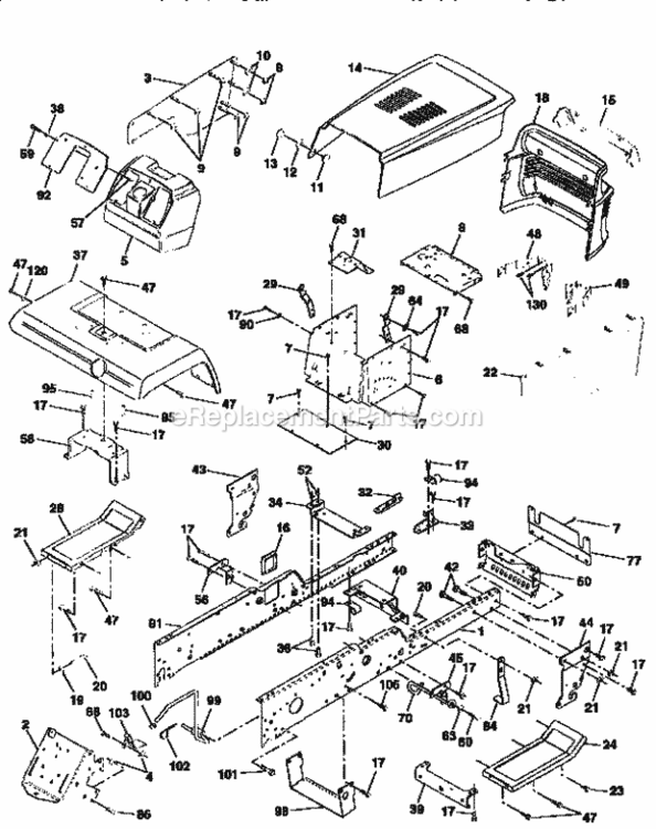 Page B Diagram and Parts List for 917258872  Craftsman Lawn Tractor