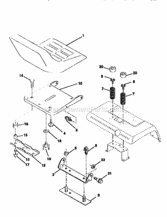 Page G Diagram and Parts List for 917258872  Craftsman Lawn Tractor
