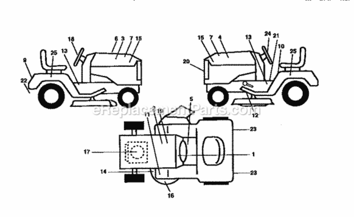 Page H Diagram and Parts List for 917258872  Craftsman Lawn Tractor