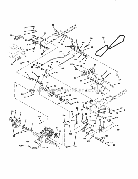 Page C Diagram and Parts List for 917258873  Craftsman Lawn Tractor