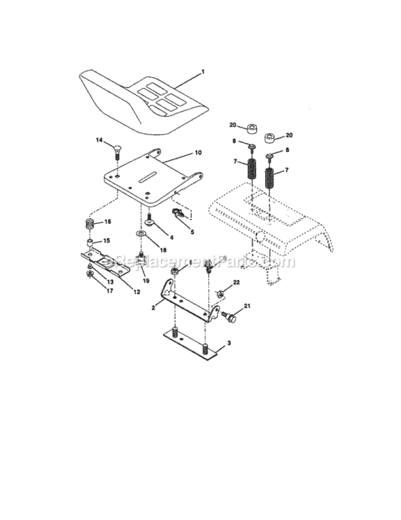 Page G Diagram and Parts List for 917258873  Craftsman Lawn Tractor