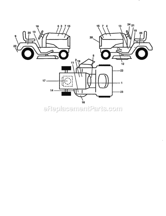 Page H Diagram and Parts List for 917258873  Craftsman Lawn Tractor
