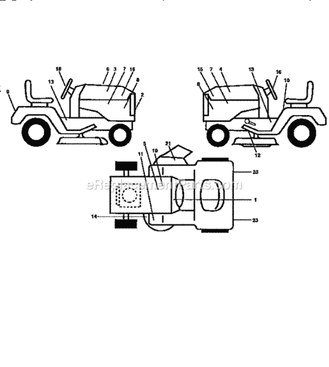 Page G Diagram and Parts List for 917258880  Craftsman Lawn Tractor