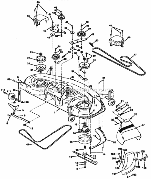 Page J Diagram and Parts List for 917258881  Craftsman Lawn Tractor