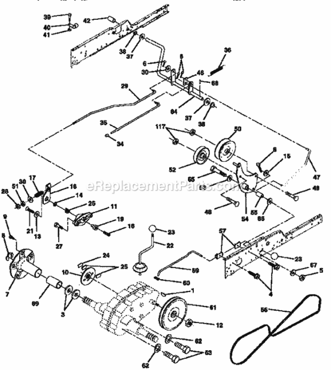 Page C Diagram and Parts List for 917258881  Craftsman Lawn Tractor