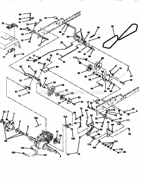 Page C Diagram and Parts List for 917258890  Craftsman Lawn Tractor