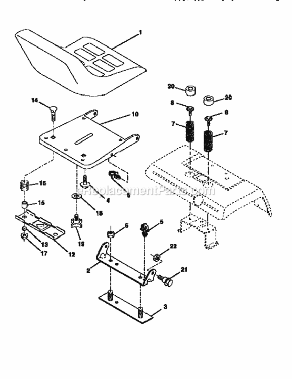 Page F Diagram and Parts List for 917258890  Craftsman Lawn Tractor