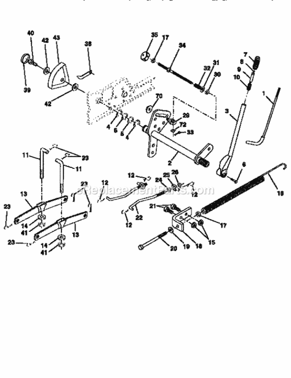 Page G Diagram and Parts List for 917258890  Craftsman Lawn Tractor