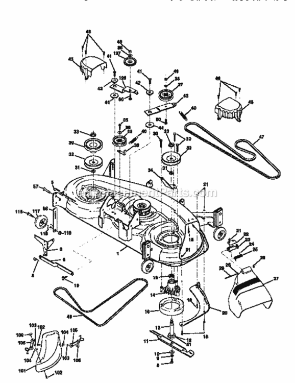 Page H Diagram and Parts List for 917258890  Craftsman Lawn Tractor