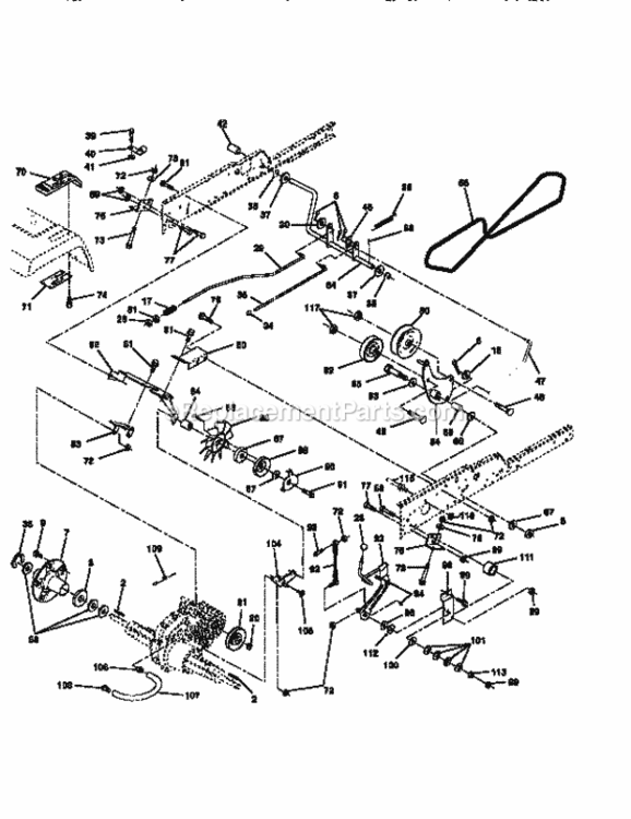 Page C Diagram and Parts List for 917258891  Craftsman Lawn Tractor