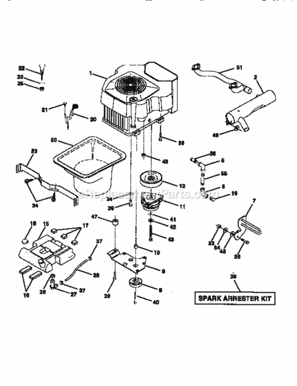 Page E Diagram and Parts List for 917258891  Craftsman Lawn Tractor