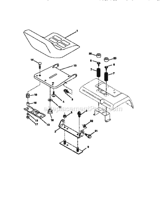 Page H Diagram and Parts List for 917258891  Craftsman Lawn Tractor