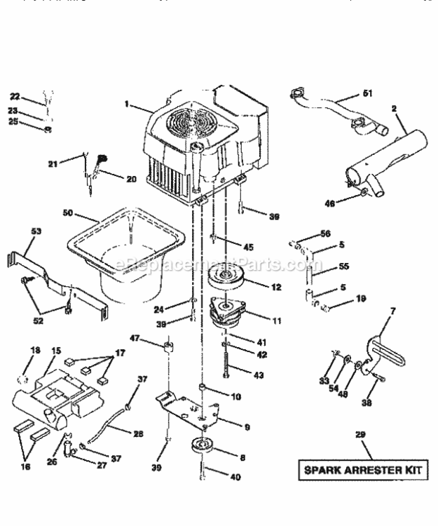 Page E Diagram and Parts List for 917258900  Craftsman Lawn Tractor