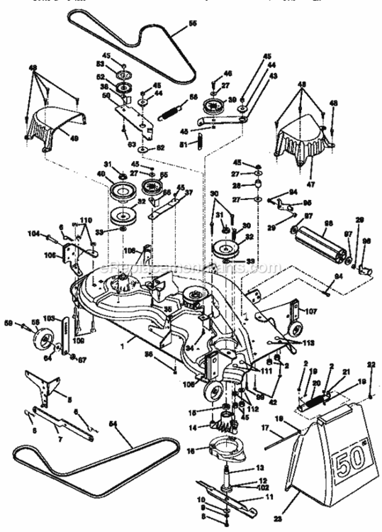 Page J Diagram and Parts List for 917258901  Craftsman Lawn Tractor