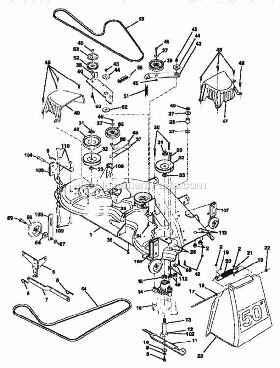 Page J Diagram and Parts List for 917258904  Craftsman Lawn Tractor