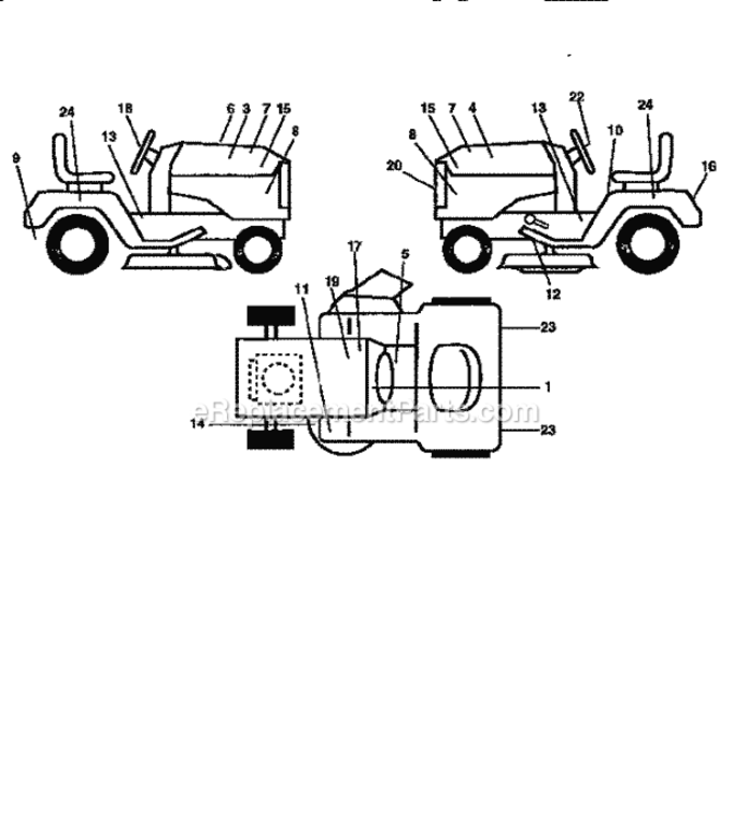 Page G Diagram and Parts List for 917258911  Craftsman Lawn Tractor