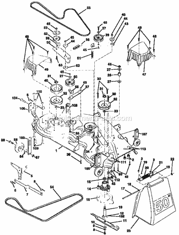 Page J Diagram and Parts List for 917258912  Craftsman Lawn Tractor