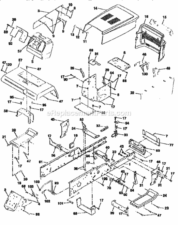 Page B Diagram and Parts List for 917258912  Craftsman Lawn Tractor