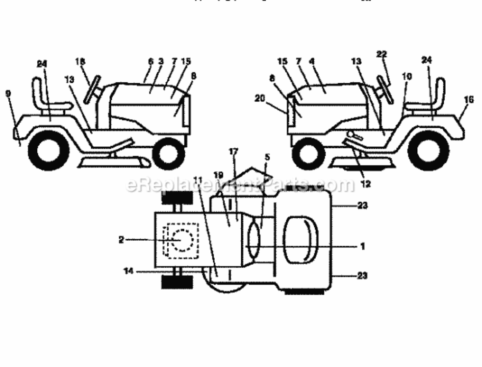 Page G Diagram and Parts List for 917258912  Craftsman Lawn Tractor