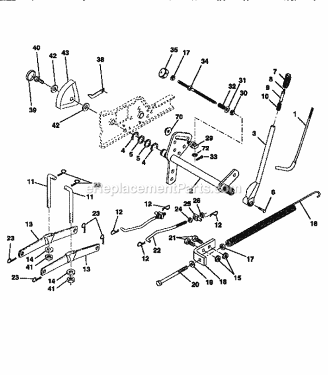 Page G Diagram and Parts List for 917258913  Craftsman Lawn Tractor