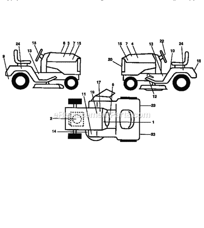 Page I Diagram and Parts List for 917258913  Craftsman Lawn Tractor