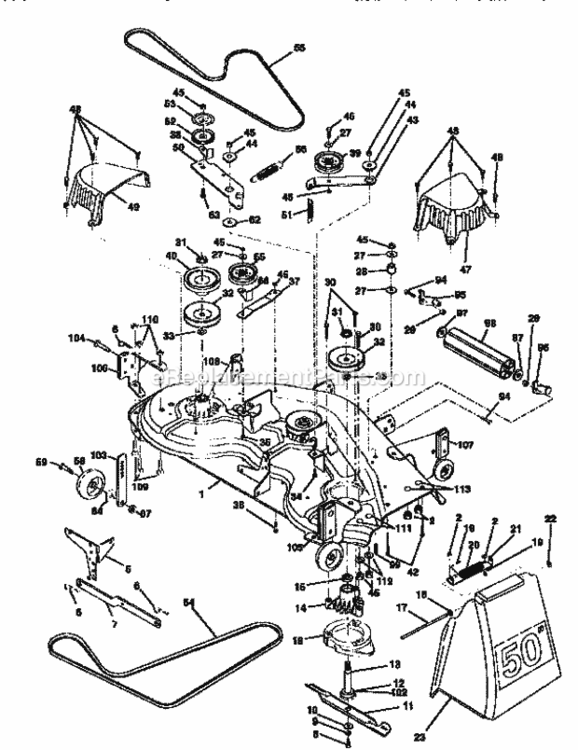 Page J Diagram and Parts List for 917258920  Craftsman Lawn Tractor