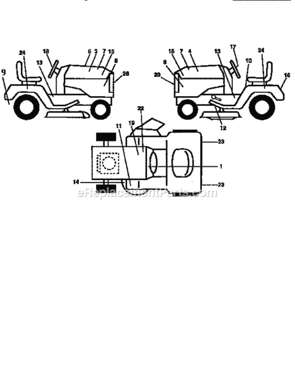 Page G Diagram and Parts List for 917258920  Craftsman Lawn Tractor