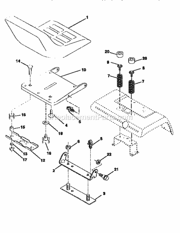Page F Diagram and Parts List for 917258921  Craftsman Lawn Tractor