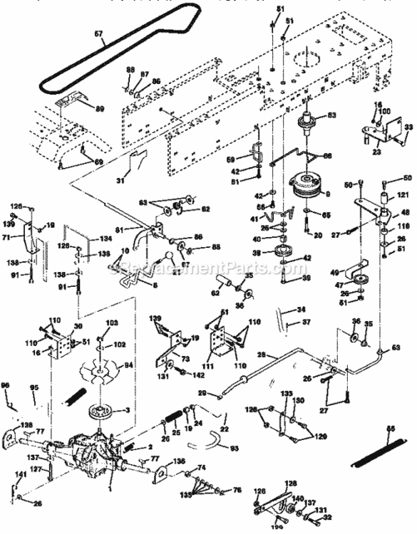 Page C Diagram and Parts List for 917258940  Craftsman Lawn Tractor