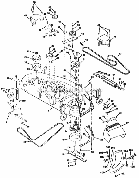 Page H Diagram and Parts List for 917258940  Craftsman Lawn Tractor