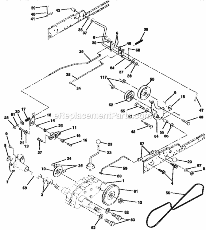 Page C Diagram and Parts List for 917258960  Craftsman Lawn Tractor