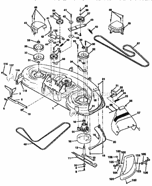 Page J Diagram and Parts List for 917258961  Craftsman Lawn Tractor