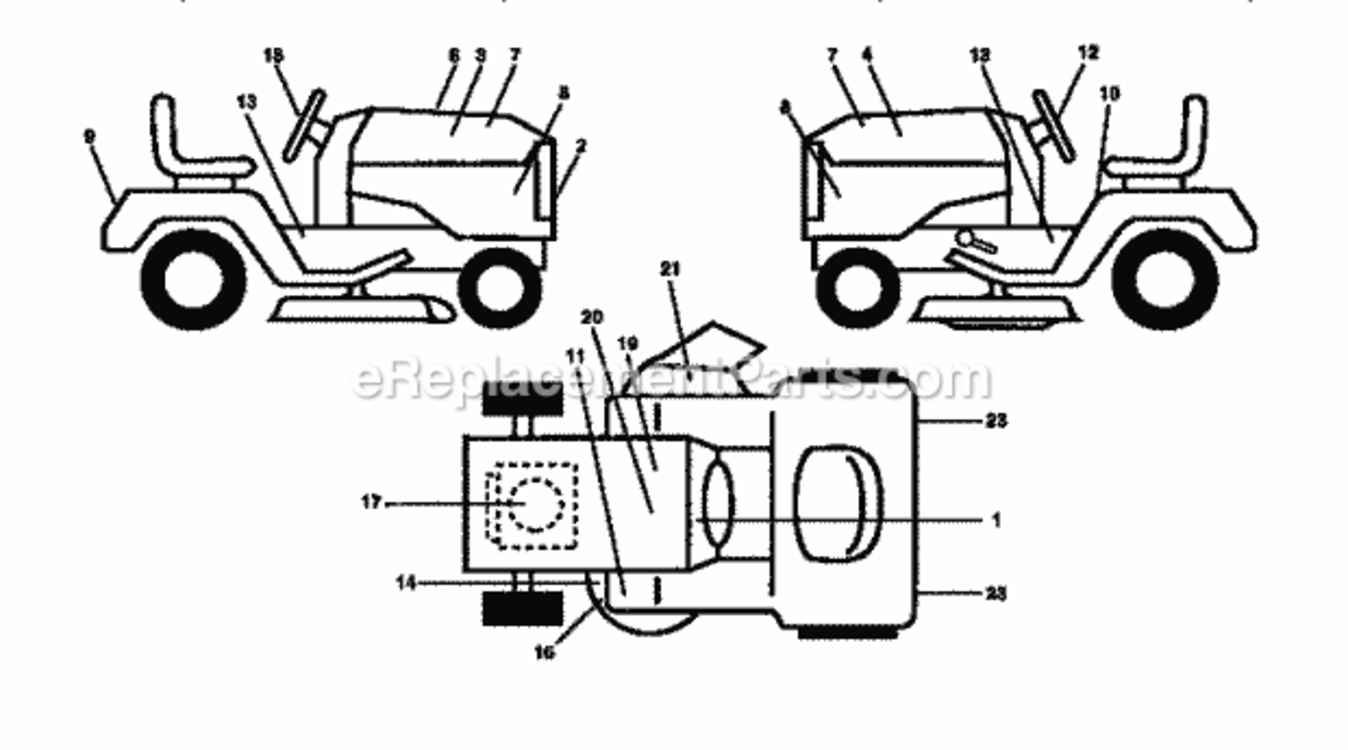 Page G Diagram and Parts List for 917258961  Craftsman Lawn Tractor