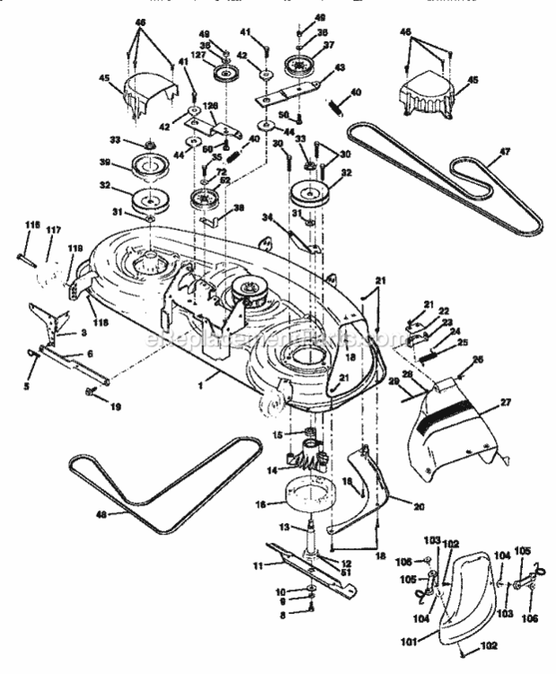 Page J Diagram and Parts List for 917258962  Craftsman Lawn Tractor