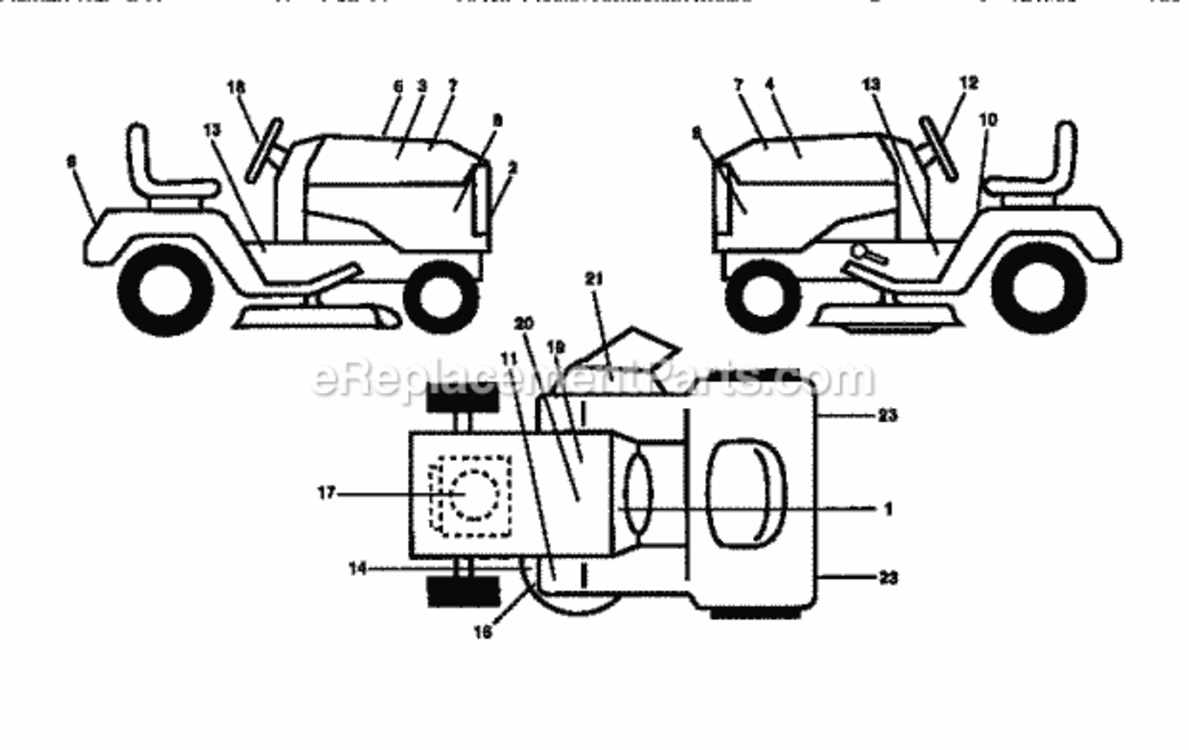 Page G Diagram and Parts List for 917258962  Craftsman Lawn Tractor