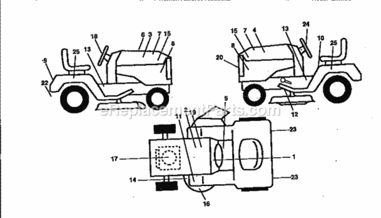 Page I Diagram and Parts List for 917258970  Craftsman Lawn Tractor