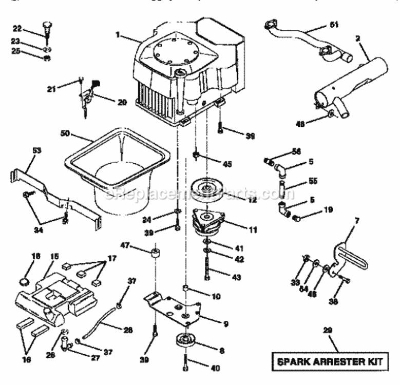 Page E Diagram and Parts List for 917258971  Craftsman Lawn Tractor
