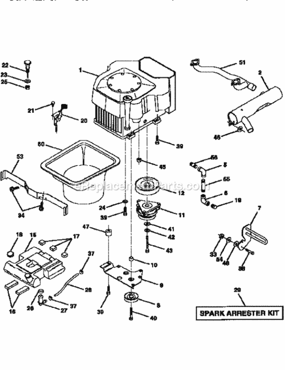 Page E Diagram and Parts List for 917258972  Craftsman Lawn Tractor