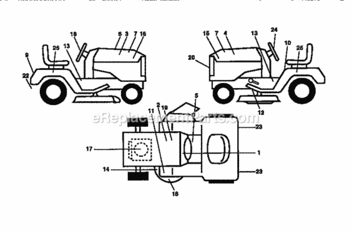 Page J Diagram and Parts List for 917258973  Craftsman Lawn Tractor