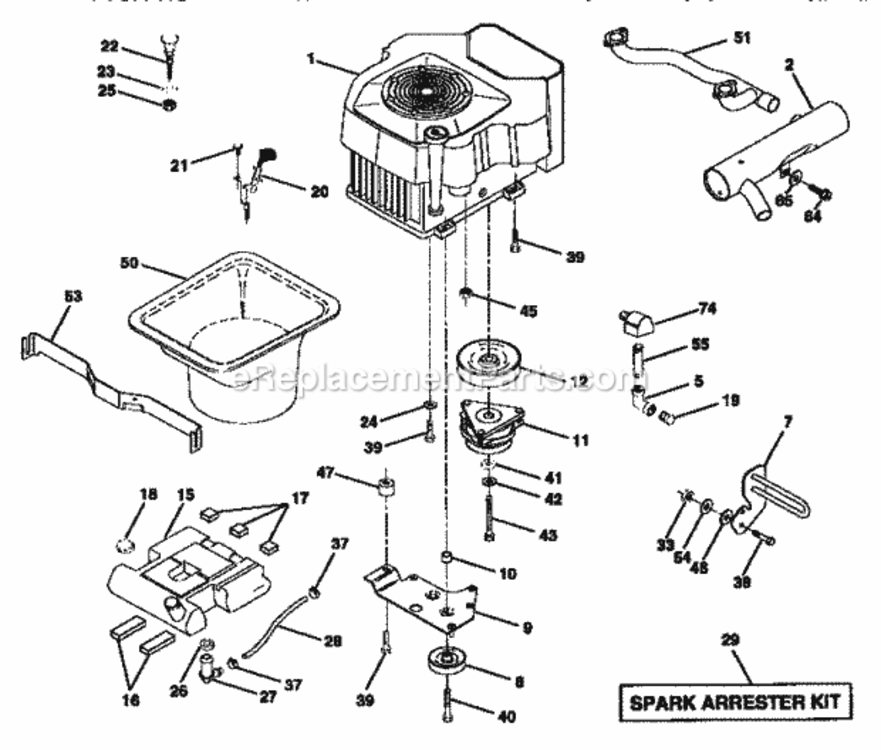 Page E Diagram and Parts List for 917258973  Craftsman Lawn Tractor