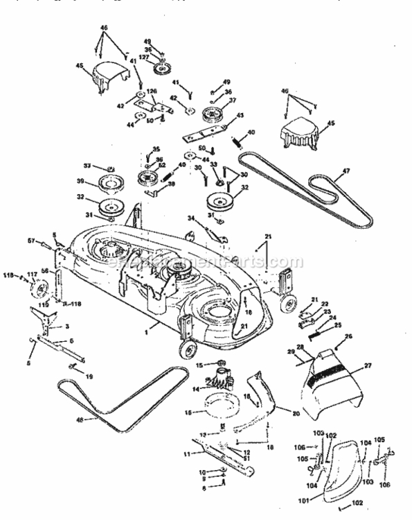 Page H Diagram and Parts List for 917258990  Craftsman Lawn Tractor