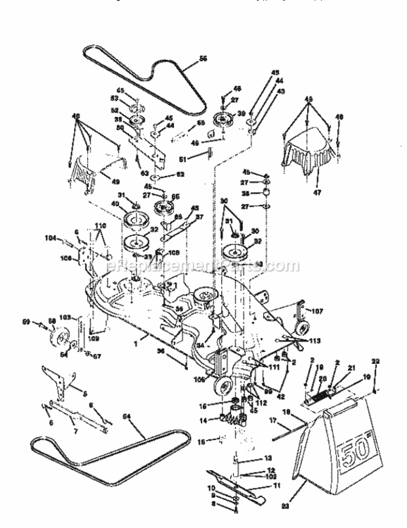 Page J Diagram and Parts List for 917259000  Craftsman Lawn Tractor