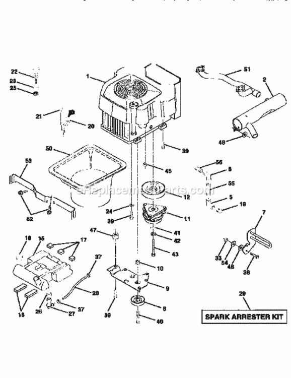 Page E Diagram and Parts List for 917259000  Craftsman Lawn Tractor