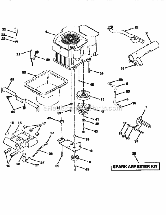 Page E Diagram and Parts List for 917259001  Craftsman Lawn Tractor